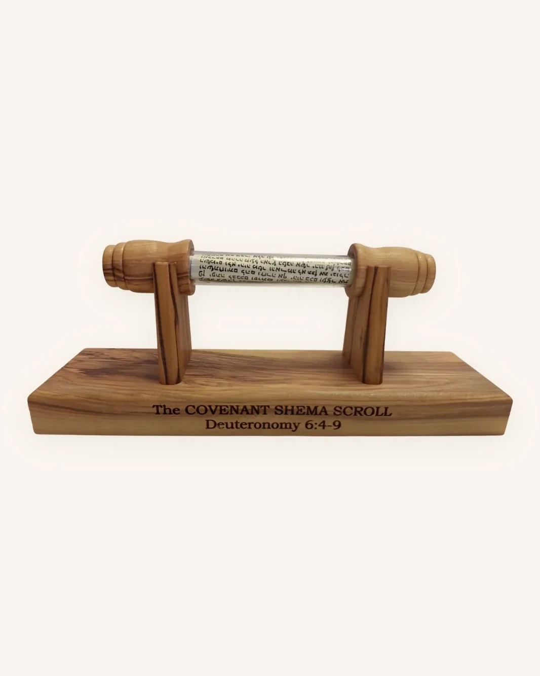 Covenant Shema Scroll on an olive wood stand