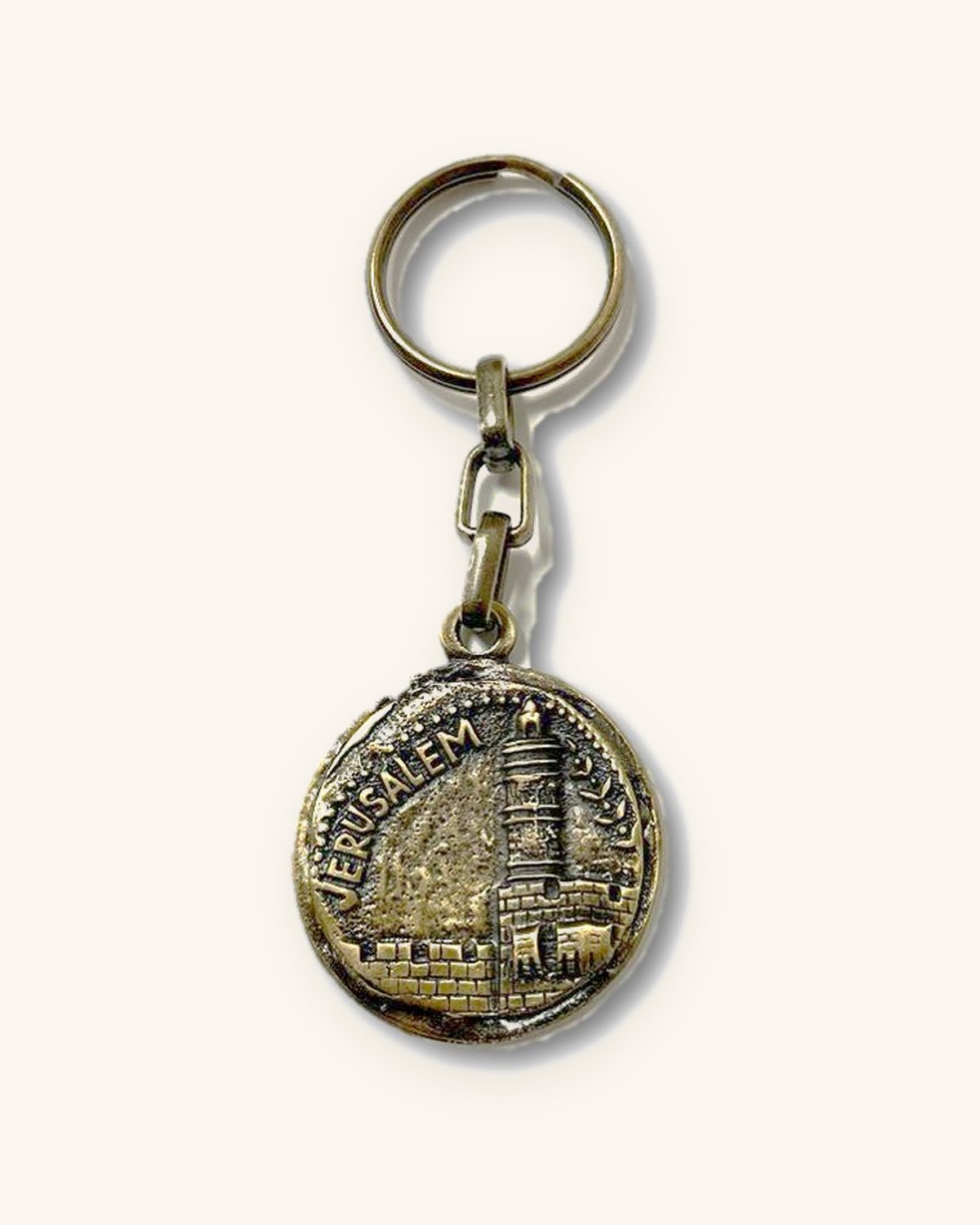 Jerusalem View Gold Key Chain